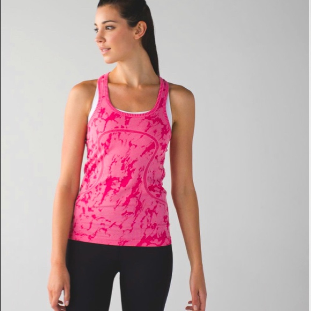 Lululemon Swiftly Tank Heathered Bon Bon Pink. Size 8